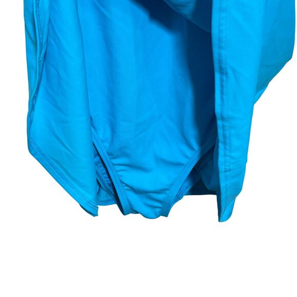 Land's End Women's Adjustable Strap Pull On Swim Dress Size Small 6-8 Aqua Teal - Picture 4 of 8